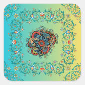 Botanische Mehndi Harmonie Vierkante Sticker (Voorkant)