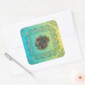 Botanische Mehndi Harmonie Vierkante Sticker (Envelop)