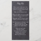 Botanische Memorial Funeral Prayer Kaart Foto Slat (Achterkant)