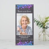 Botanische Memorial Funeral Prayer Kaart Foto Slat (Staand voorkant)