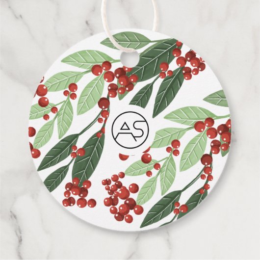 Botanische Merry Christmas Business Logo Bedankjes Labels (Achterkant)
