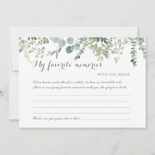 Botanische Mijn favoriete herinneringen met de bru Kaart (Voorkant)