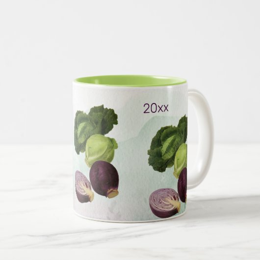  Botanische "Mijn Toewijzing Kolen" Tweekleurige Koffiemok (Voorkant rechts)