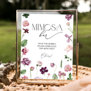 Botanische Mimosa Bar-Drink Poster