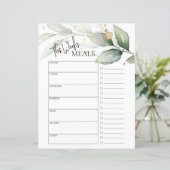 Botanische minimale scripttekst Wekelijks Meal Pla (Staand voorkant)