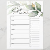 Botanische minimale scripttekst Wekelijks Meal Pla (Voorkant)