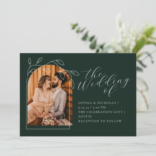 Botanische minimale uitnodiging tot het sturen van (Staand voorkant)