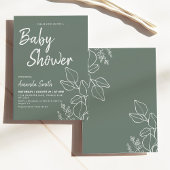 Botanische minimalistische Baby shower Kaart