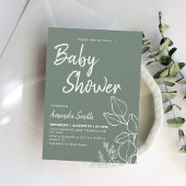 Botanische minimalistische Baby shower Kaart