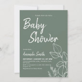 Botanische minimalistische Baby shower Kaart (Voorkant)