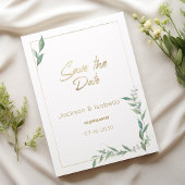 Botanische mint groen goud groen Save the Date Kaart