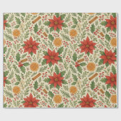 Botanische Mistletoe Classic Floral Art Pattern Cadeaupapier (Vlak)