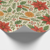 Botanische Mistletoe Classic Floral Art Pattern Cadeaupapier (Hoek)