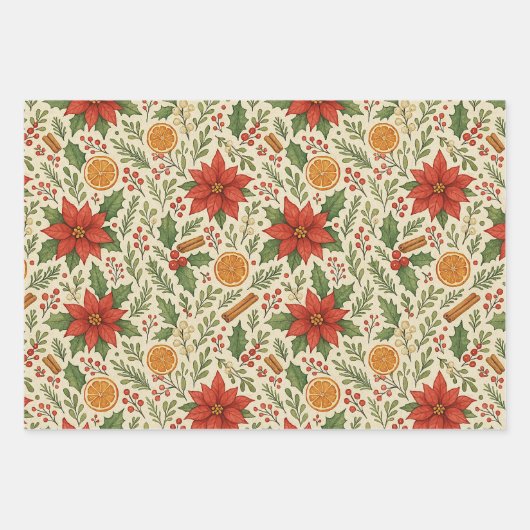 Botanische Mistletoe Classic Floral Art Pattern Inpakpapier Vel (Voorkant)