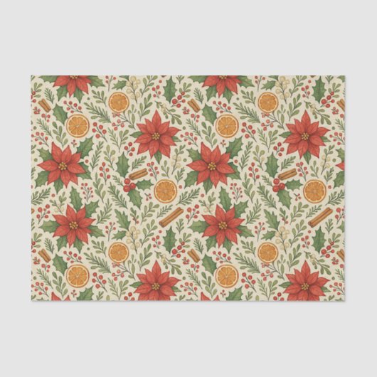 Botanische Mistletoe Classic Floral Art Pattern Tissuepapier (Voorkant)