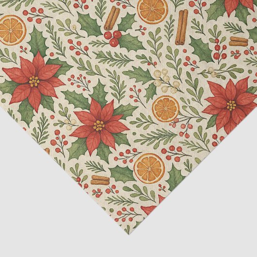 Botanische Mistletoe Classic Floral Art Pattern Tissuepapier (Detail)