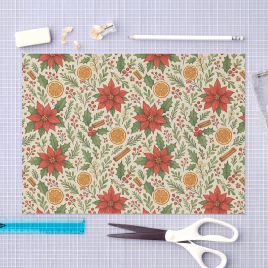 Botanische Mistletoe Classic Floral Art Pattern Tissuepapier (Craft)