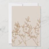 Botanische Mocca Blad Bruiloft Kaart (Achterkant)