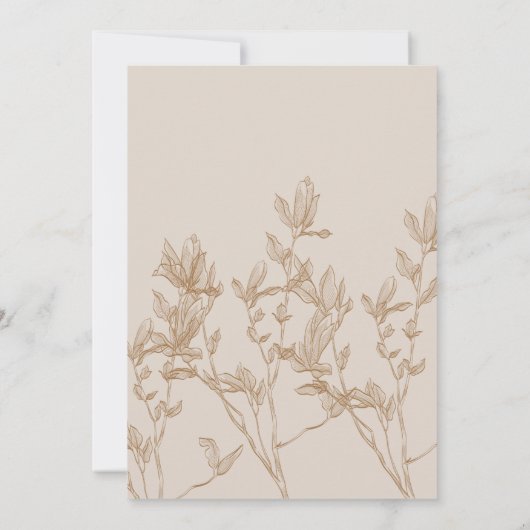 Botanische Mocha Leaf Wedding Kaart (Achterkant)