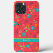 Botanische Modern Roze Bloemen meisjesnaam Case-Mate iPhone Case (Achterkant)