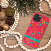 Botanische Modern Roze Bloemen meisjesnaam Case-Mate iPhone Case
