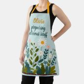 Botanische moderne elegante madeliefjes gepersonal schort (Insitu)