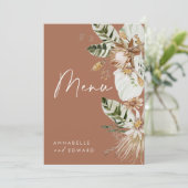 Botanische, moderne elegante naaldbladermenu van T Menu (Staand voorkant)