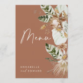 Botanische, moderne elegante naaldbladermenu van T Menu (Voorkant)