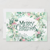 Botanische moderne Eucalyptus Greenery Kerstmis Kaart (Voorkant)