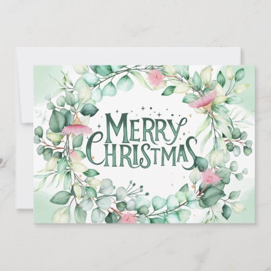 Botanische moderne Eucalyptus Greenery Kerstmis Kaart (Voorkant)