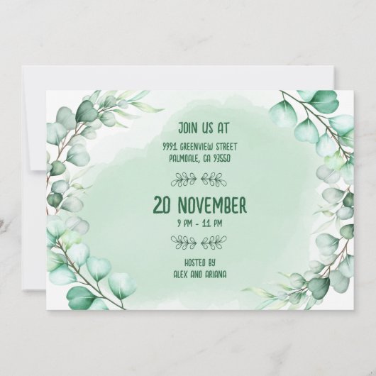 Botanische moderne Eucalyptus Greenery Kerstmis Kaart (Achterkant)