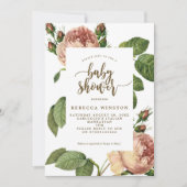 botanische moderne florale baby shower uitnodiging (Voorkant)