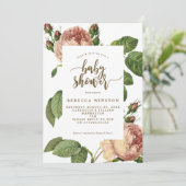 botanische moderne florale baby shower uitnodiging (Staand voorkant)