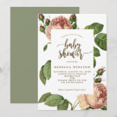 botanische moderne florale baby shower uitnodiging (Voorkant / Achterkant)