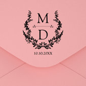 botanische moderne initialen monogram trouw rubberstempel