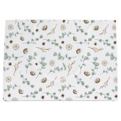 Botanische Moderne Kerstmis Groot Cadeauzakje (Voorkant)