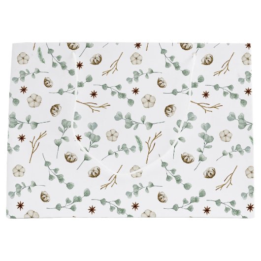 Botanische Moderne Kerstmis Groot Cadeauzakje (Voorkant)