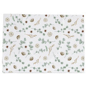 Botanische Moderne Kerstmis Groot Cadeauzakje (Achterkant)