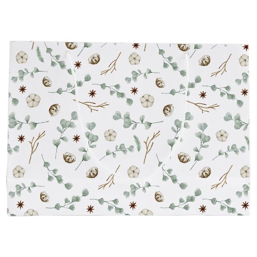 Botanische Moderne Kerstmis Groot Cadeauzakje (Achterkant)