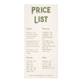 Botanische moderne prijslijst reclamekaart (Voorkant)