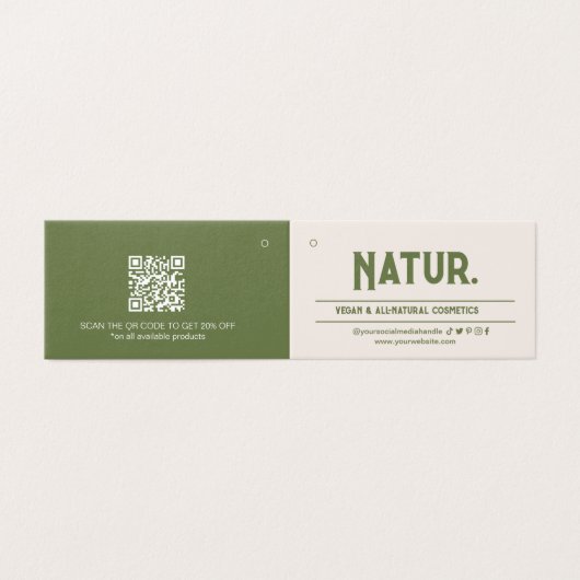 Botanische moderne QR-code gevouwen Kaart Label ha (Buitenkant ongevouwen)