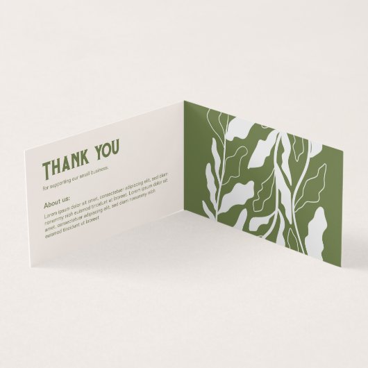 Botanische moderne QR-code gevouwen Kaart Label ha (Binnen)