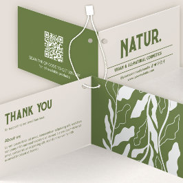 Botanische moderne QR-code gevouwen Kaart Label ha