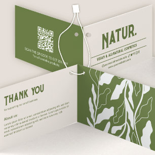 Botanische moderne QR-code gevouwen Kaart Label ha