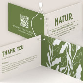 Botanische moderne QR-code gevouwen Kaart Label ha