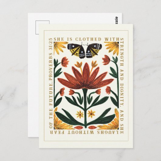 Botanische moderne spreuken 31 Briefkaart (Voorkant / Achterkant)