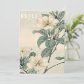 Botanische moderne uitnodiging tot bruiloft (Staand voorkant)