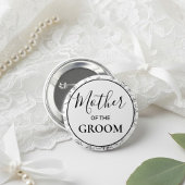 Botanische moeder van de bruidegom trouwerij ronde button 5,7 cm