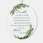 Botanische moeder van de Groom Bride Wedding Gift Keramisch Ornament (Links)