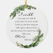 Botanische moeder van de Groom Bride Wedding Gift Keramisch Ornament (Achterkant)